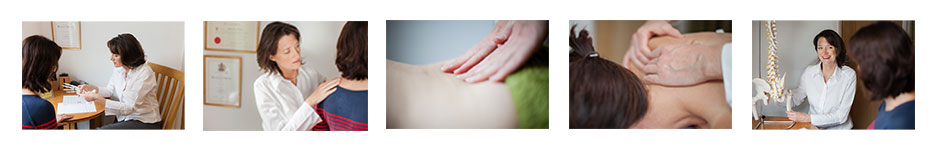 Helen Morton, osteopath, working with her clients. 